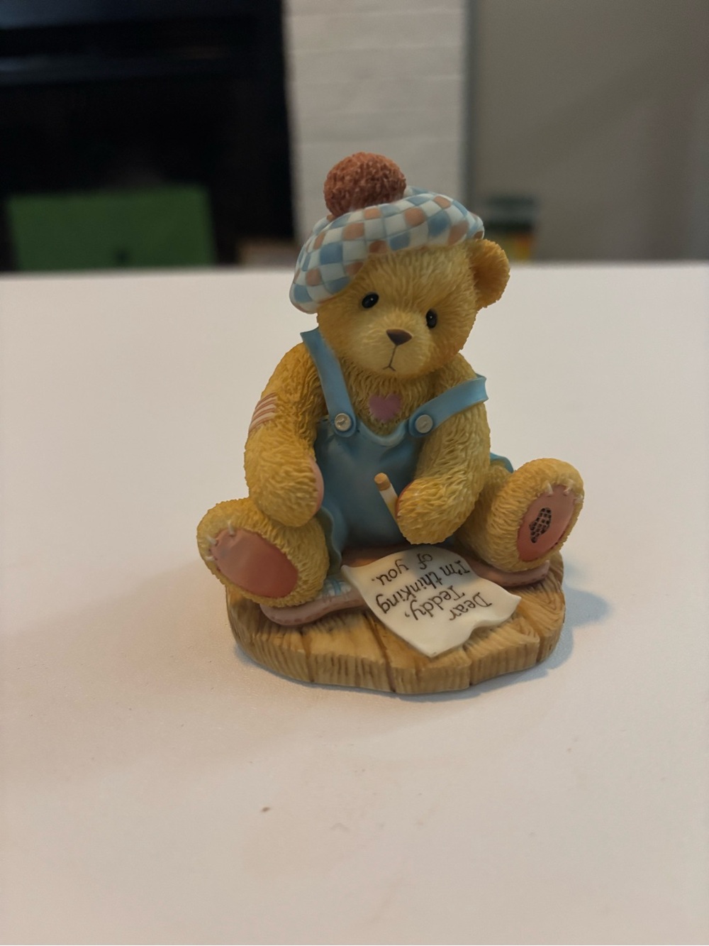 Cherished Teddies "Kyle" Figurine 1998 Enesco Bear Writing Letter 476390